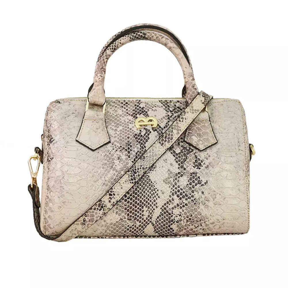 Luxuriöse Leder Bauletto Handtasche - Schlangenledermuster