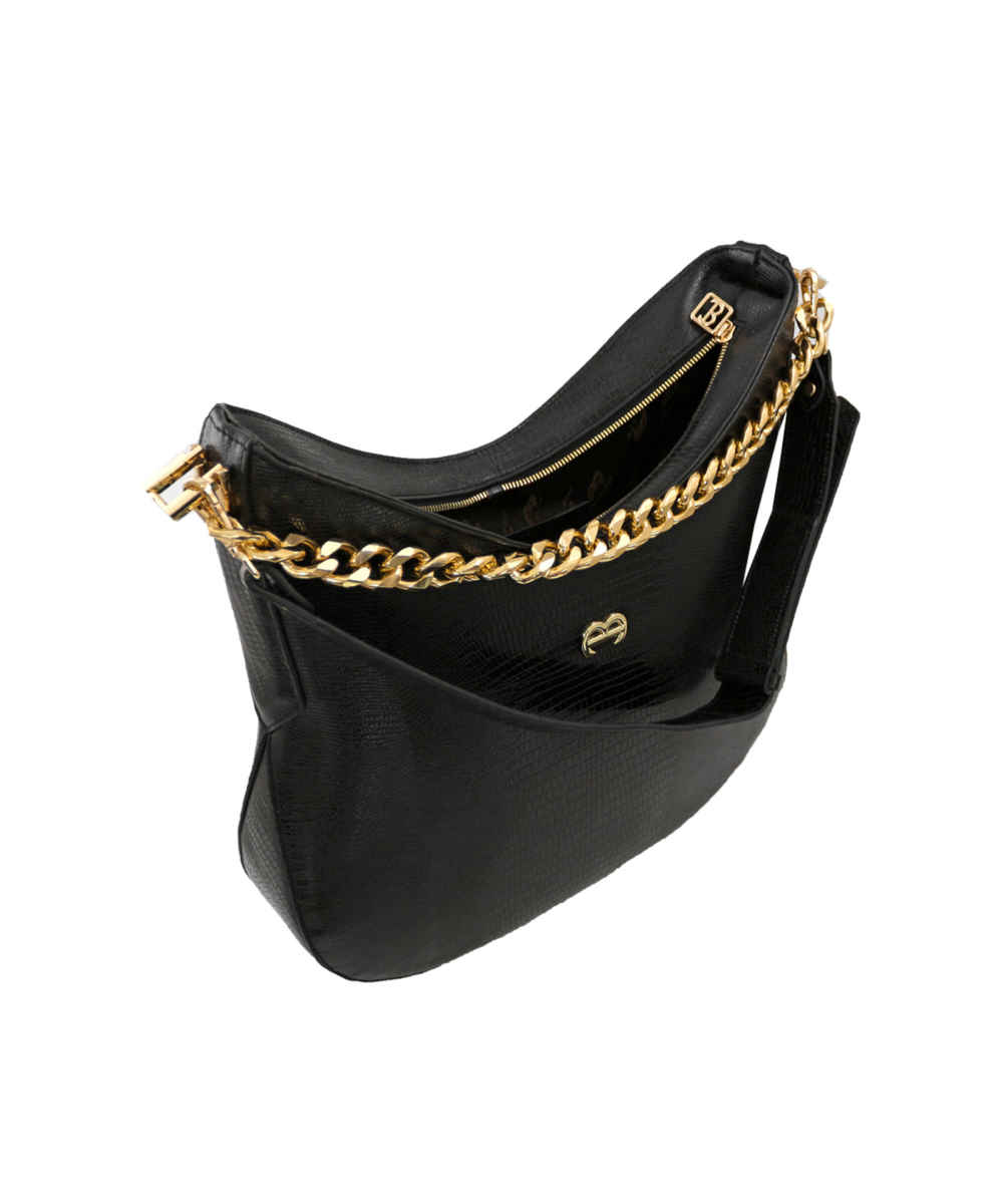 Schwarze Echtleder Slouchy Tasche – Hobo Stil Modell Mante