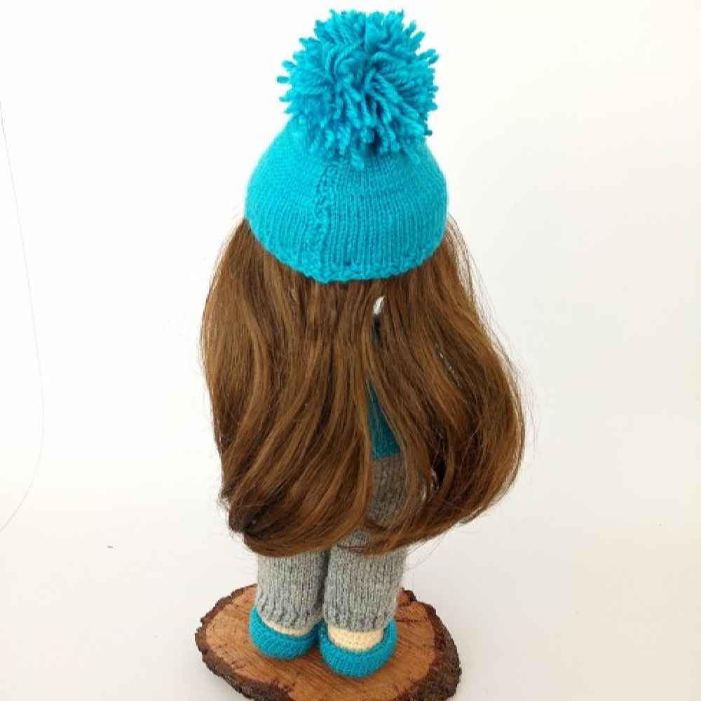 Amigurumi Handgemachte Gehäkelte Puppe – Blaues Mädchen | Weiches Kuscheltier