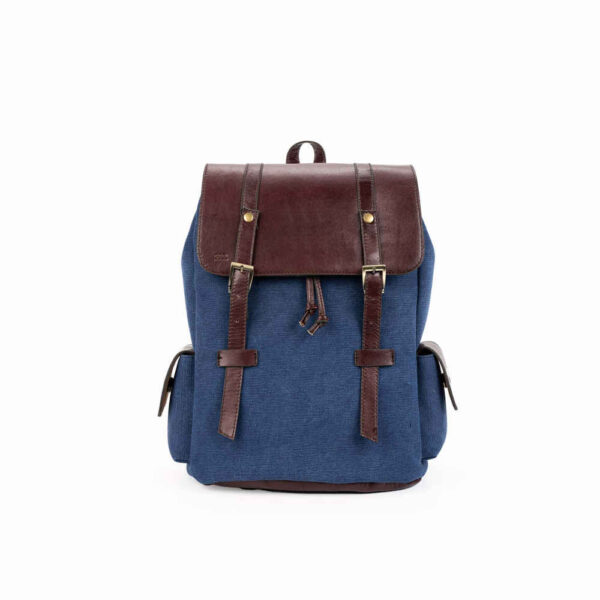 Blauer Canvas-Rucksack für Damen – Modell Leila