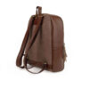 Brauner Leder- und Canvas-Rucksack für Damen – Modell Nina