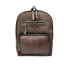 Brauner Leder- und Canvas-Rucksack für Damen – Modell Nina