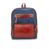 Brauner Leder- und Canvas-Rucksack für Damen – Modell Nina