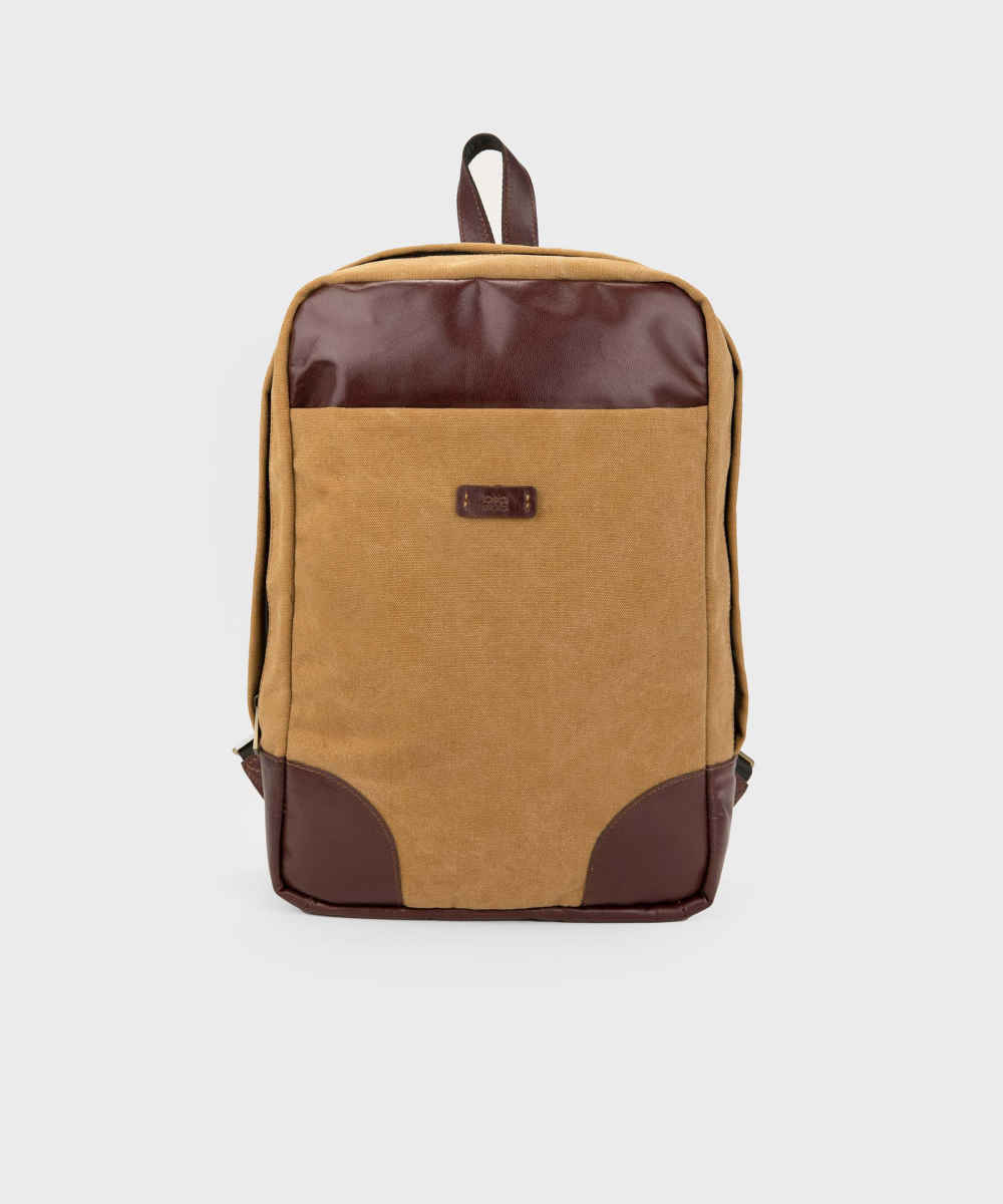 Brauner Canvas-Rucksack für Damen – Modell Saad