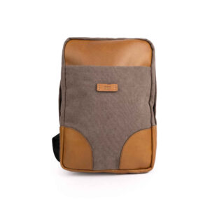 Brauner Canvas-Rucksack für Damen – Modell Saad
