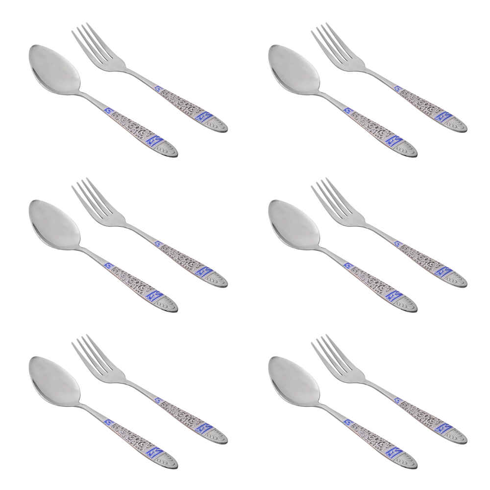 Spülmaschinenfestes Löffel- und Gabel-Besteck Set – Set aus 12 Teilen