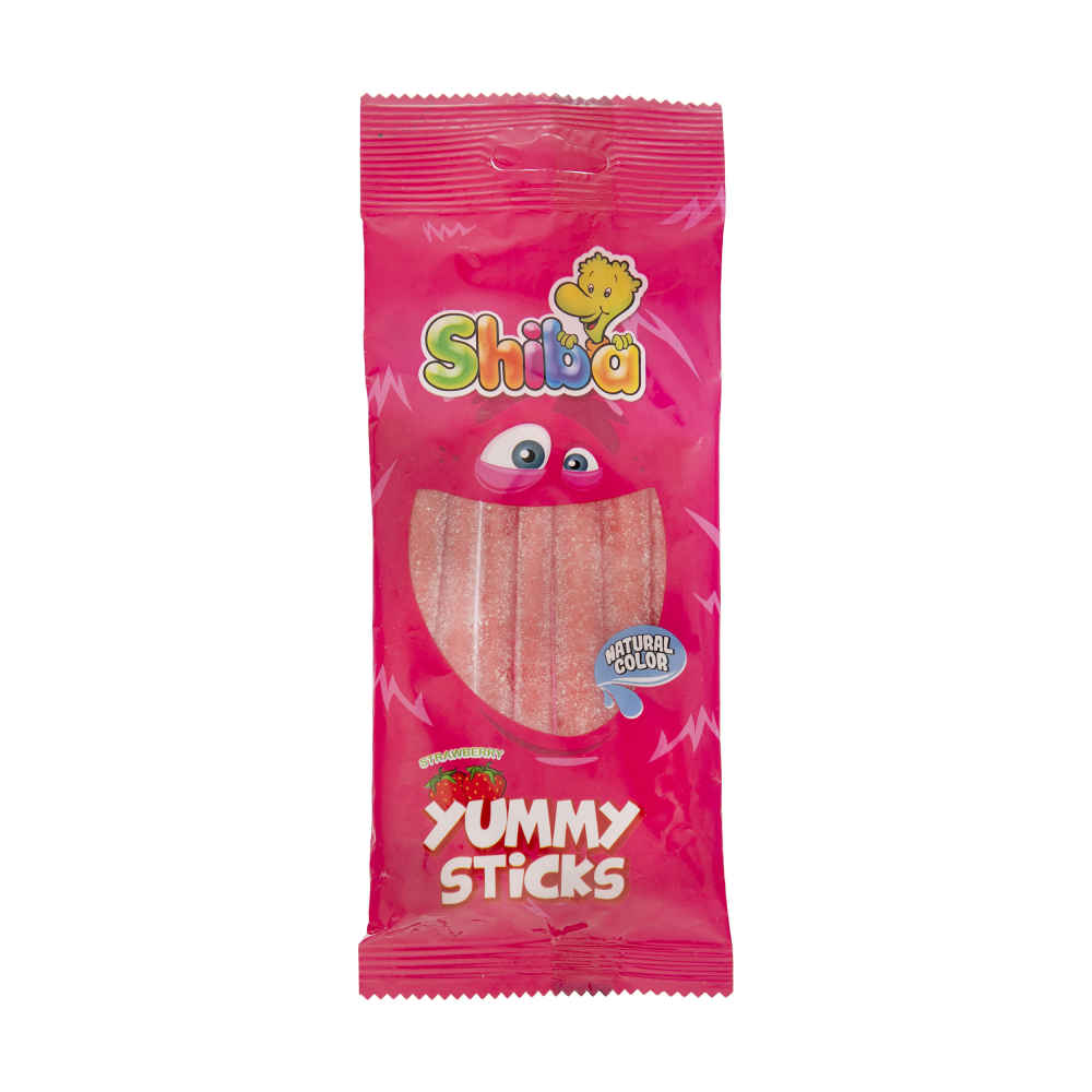 Halal Gummibonbons - Weiche Jelly-Gummis mit Erdbeergeschmack Yummy Sticks - Shiba (30er-Pack)