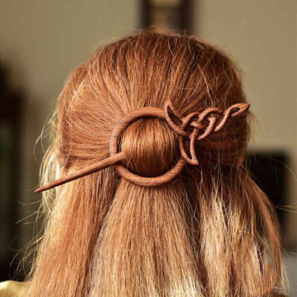 Holz-Haarnadel Handgefertigt Matter Keltisch Große Größe