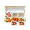 Handgefertigte Knochen-Schmuckbox mit persisch inspiriertem Gol o Morgh-Muster