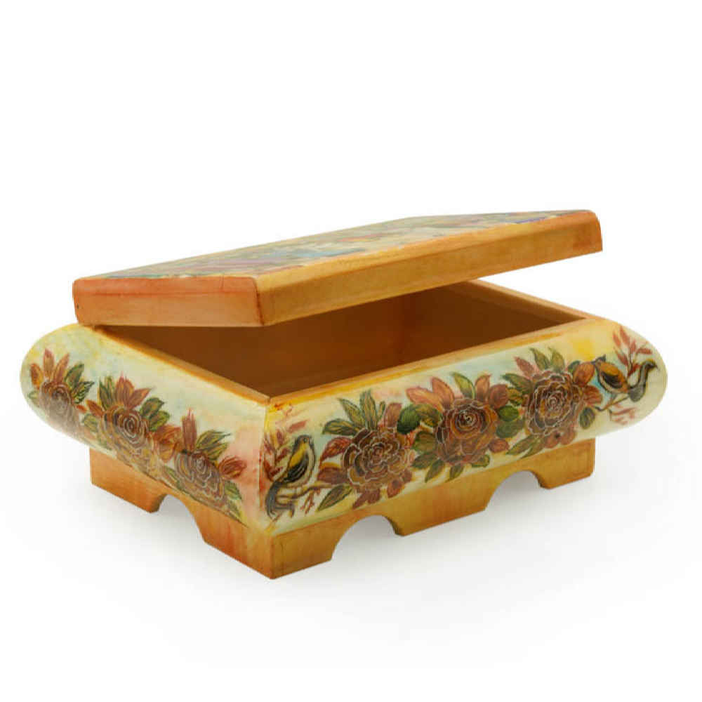 Handgefertigte Knochen-Schmuckbox mit persisch inspiriertem Karin-Muster