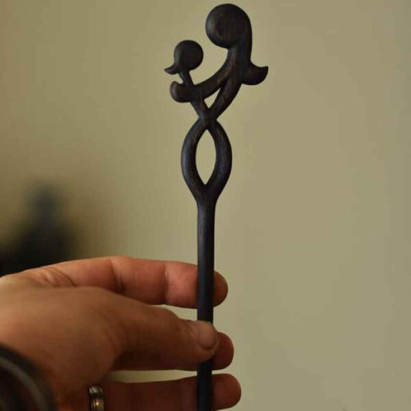 Holz-Haarnadel Handgefertigt Matter Mutter-Siegel Design Große Größe