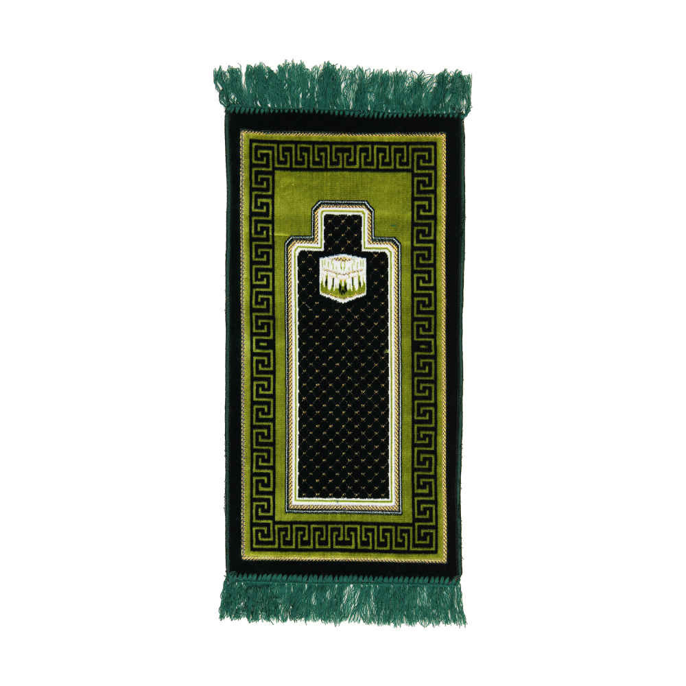Islamischer Gebetsteppich Gepolstert Samt-Sajadah mit Kaaba-Design für muslimische Kinder