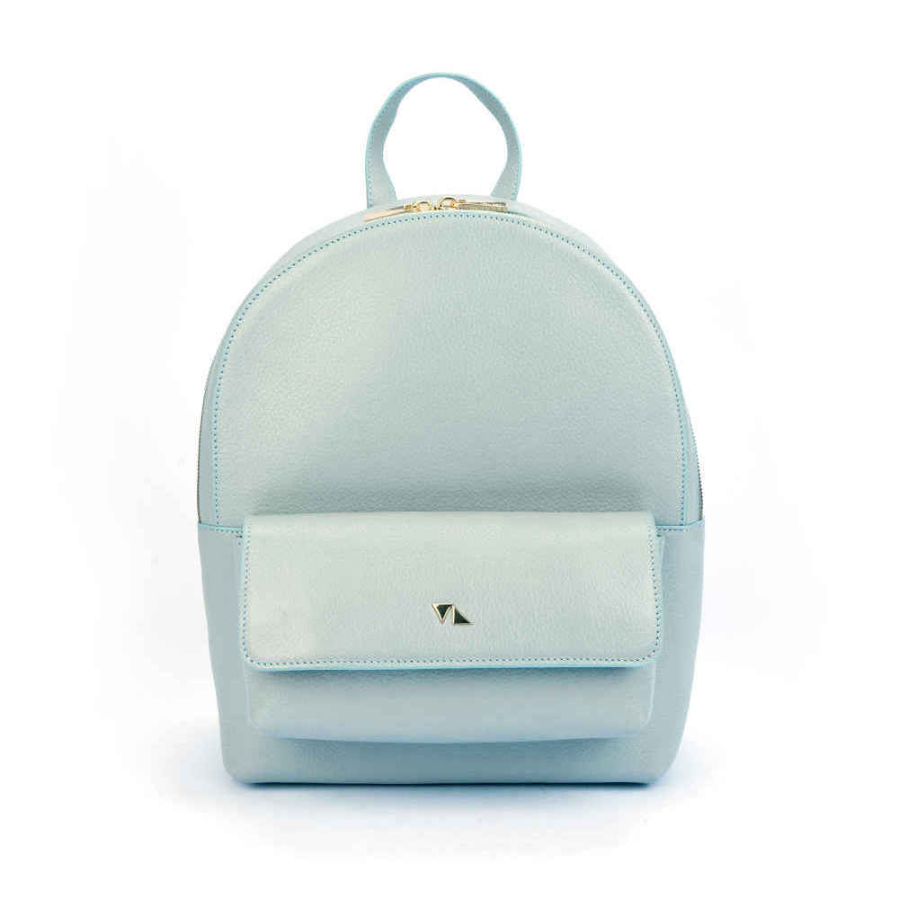 Hellblauer Leder Damen Rucksack - Modell Shahrzad
