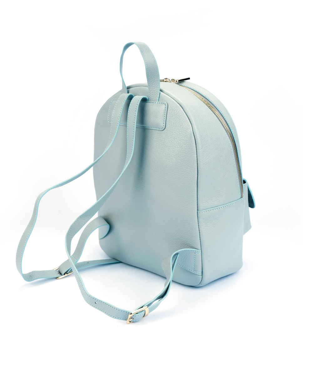 Hellblauer Leder Damen Rucksack – Modell Shahrzad