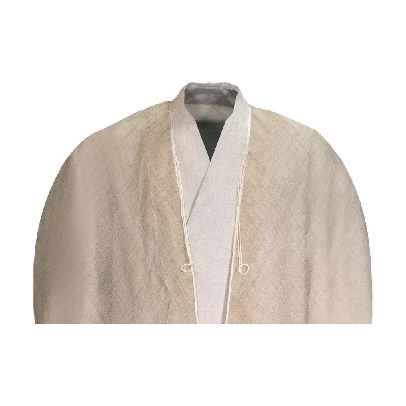 Männer-Merino-Sommer-Bisht-Mantel – Elfenbeinfarbe – Islamischer arabischer Stil