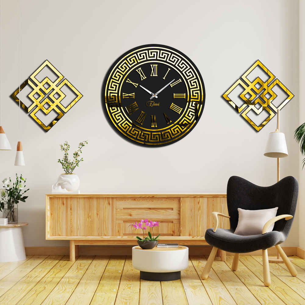 Moderne 3-teilige Wanduhr-Set Elahe