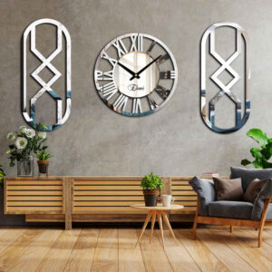 Moderne 3-teilige Wanduhr-Set Helios