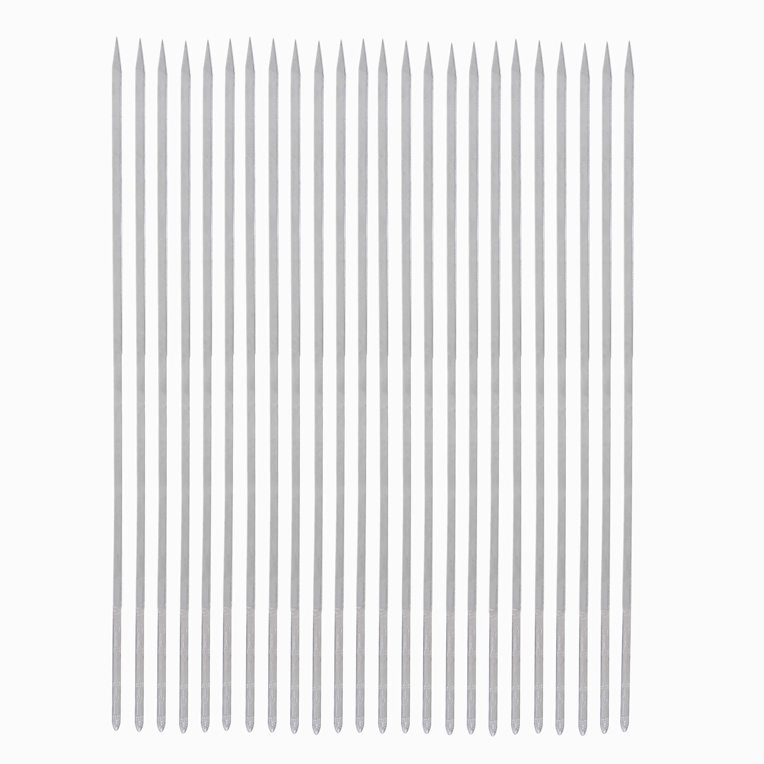 Set aus 24 hochwertigen Stahlspießen (65 cm) für Hähnchenkebab und Grillgerichte