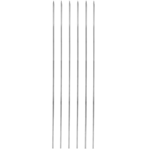 Set aus sechs dünnen Stahlspießen (50 cm) für Leberkebab und Grillen