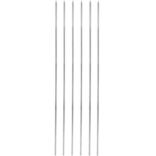 Set aus sechs dünnen Stahlspießen (50 cm) für Leberkebab und Grillen
