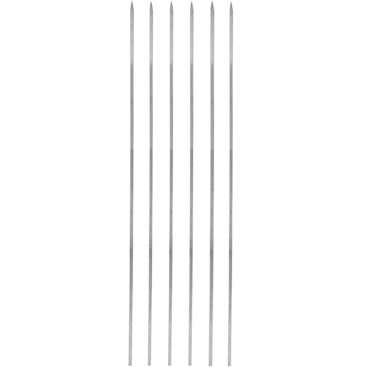 Set aus sechs dünnen Stahlspießen (50 cm) für Leberkebab und Grillen