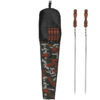Set aus sechs Stahlspießen mit Holzgriff (63 cm) für Kebab und Grillen