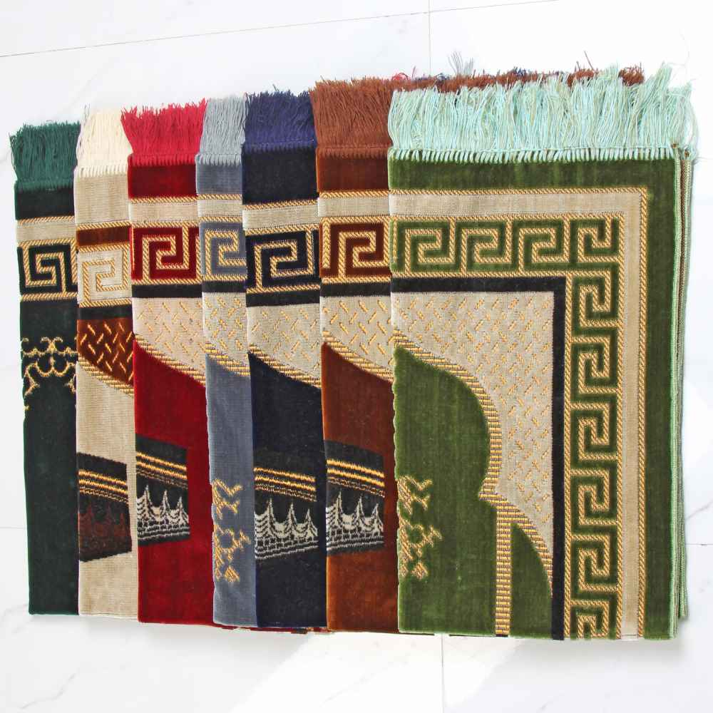 Islamischer Gebetsteppich Gepolstert Samt-Sajadah mit Kaaba für Muslime