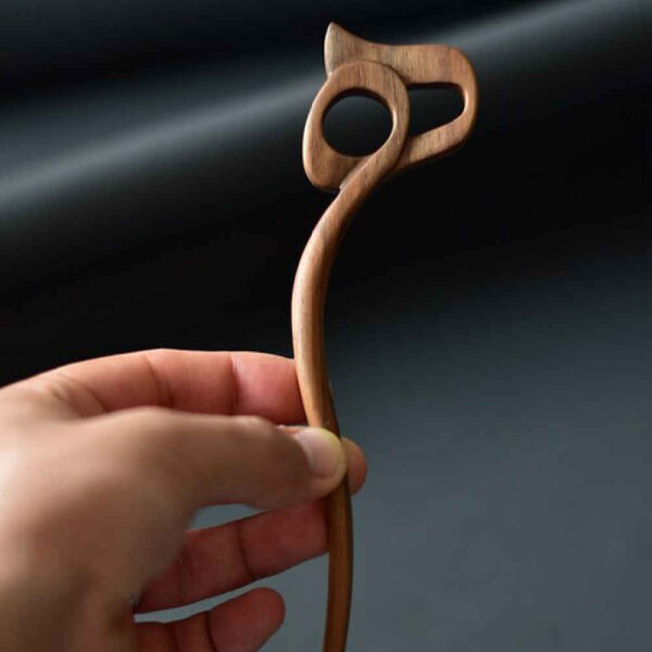 Holz-Haarnadel Handgefertigt Matter Persisches Buchstaben H Design