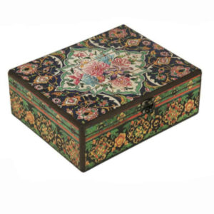 Handgefertigte Holz-Schmuckbox mit persisch inspiriertem Muster – Farah