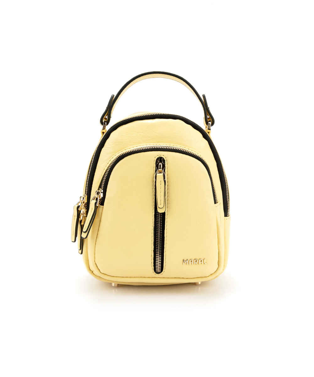 Gelber Leder Damen Rucksack - Modell Maral