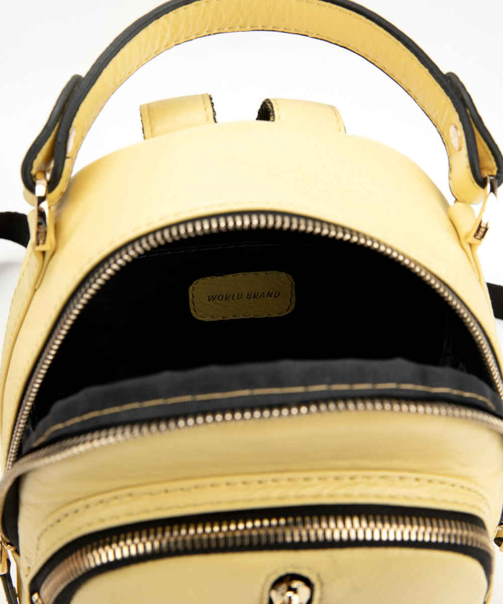 Gelber Leder Damen Rucksack – Modell Maral