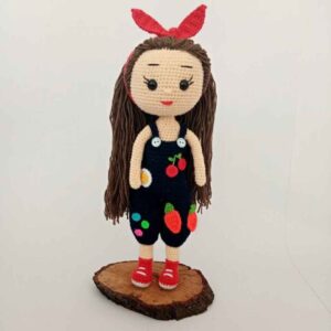 Amigurumi Handgemachte Gehäkelte Puppe – Kirschmädchen | Weiches Kuscheltier