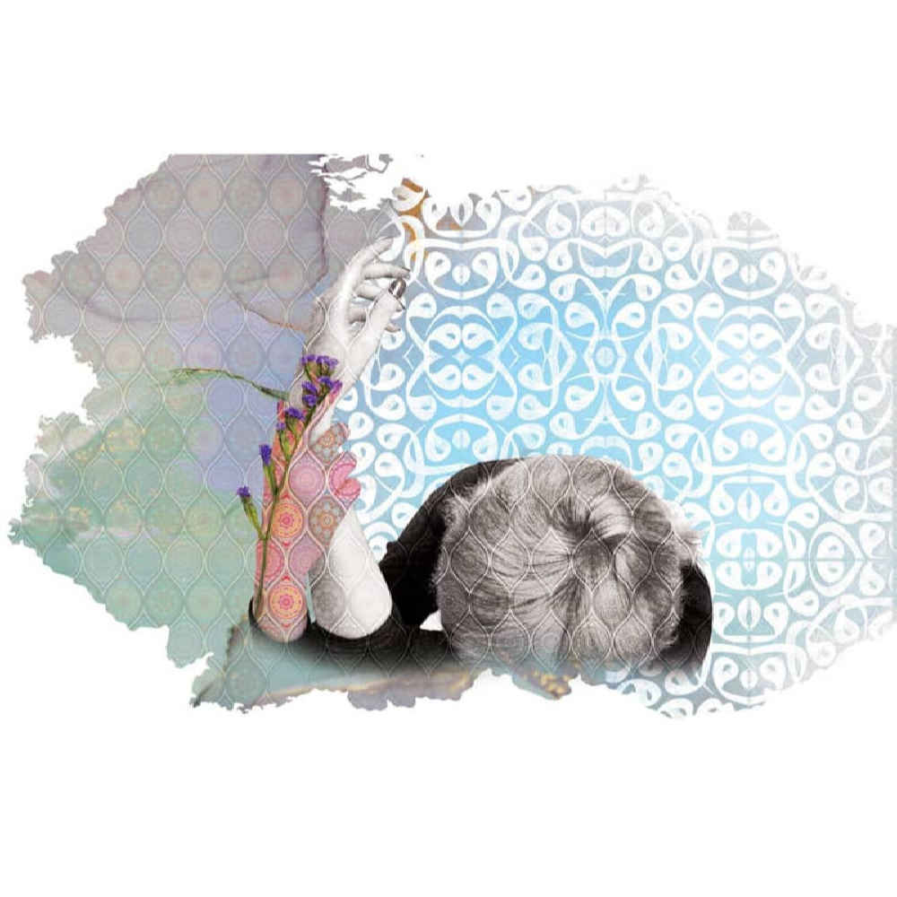 Blaues abstraktes Wandgemälde Modell Kunst für moderne Innenräume