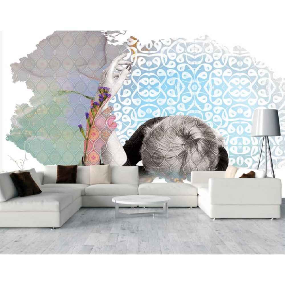 Blaues abstraktes Wandgemälde Modell Kunst für moderne Innenräume