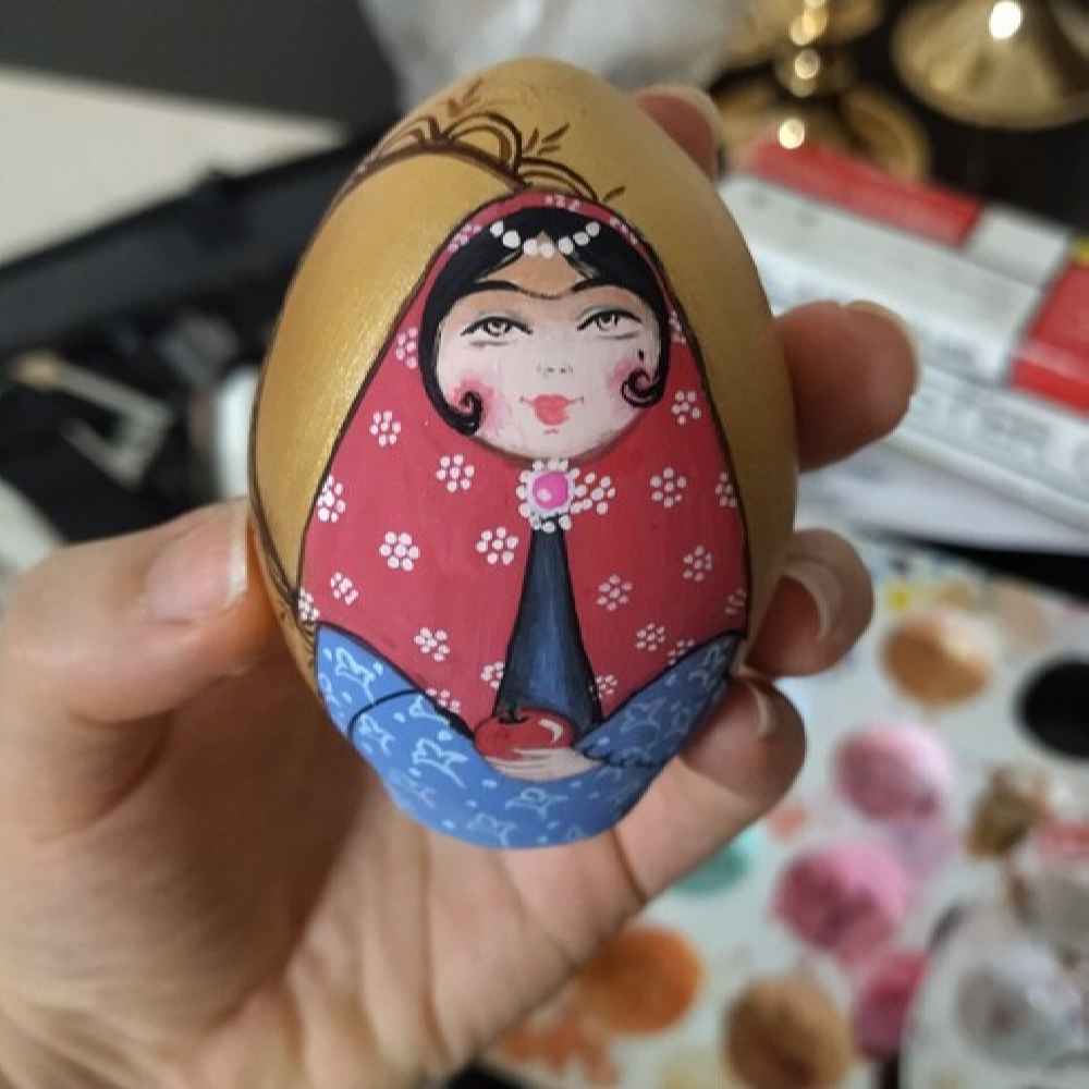 Elegante Töpferware Haftseen Eier für Nowruz Persisches Neujahr - Khatoon