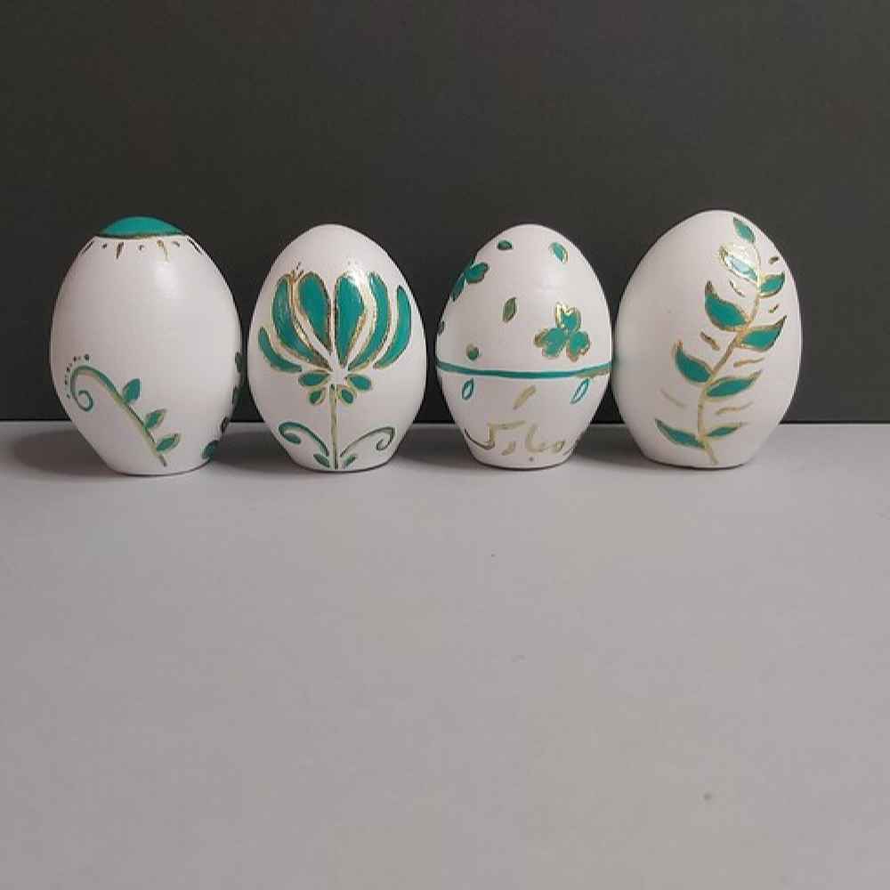 Elegante Töpferware Haftseen Eier für Nowruz Persisches Neujahr - Vogel