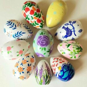 Elegante Töpferware Haftseen Eier für Nowruz Persisches Neujahr – Bahar