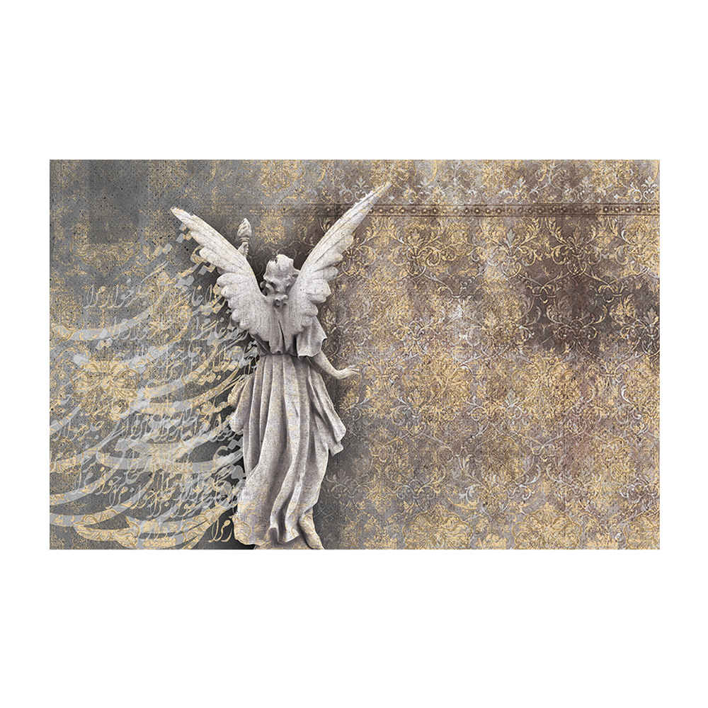 Persisches graues Kalligrafie-Wandgemälde Modell Donya für moderne Innenräume