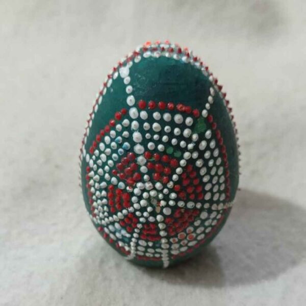 Dekoratives handgemaltes Töpferware Ei - Grüner Nahal