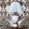 Keramikvase Tischlampe handgefertigt mit Stoffschirm Renaissance