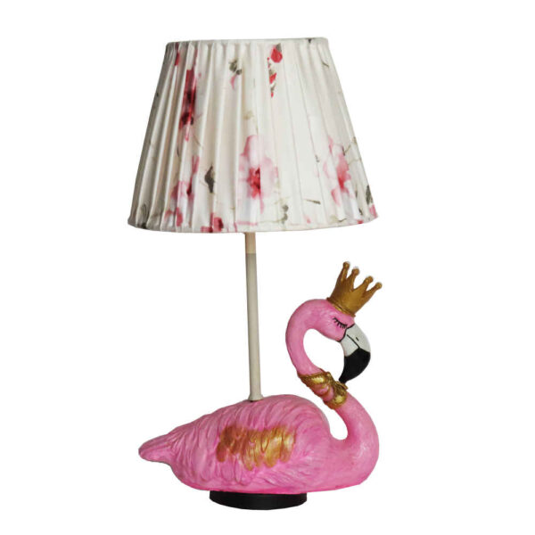 Originelle Tischlampe – handgefertigter pinker Flamingo