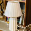 Keramikvase Tischlampe handgefertigt mit Stoffschirm Luna