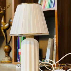 Keramikvase Tischlampe handgefertigt mit Stoffschirm Luna