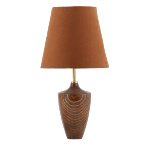 Akzent Holz-Tischlampe Handgefertigt Braun Choobin