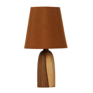 Akzent Holz-Tischlampe Handgefertigt Braun Elika