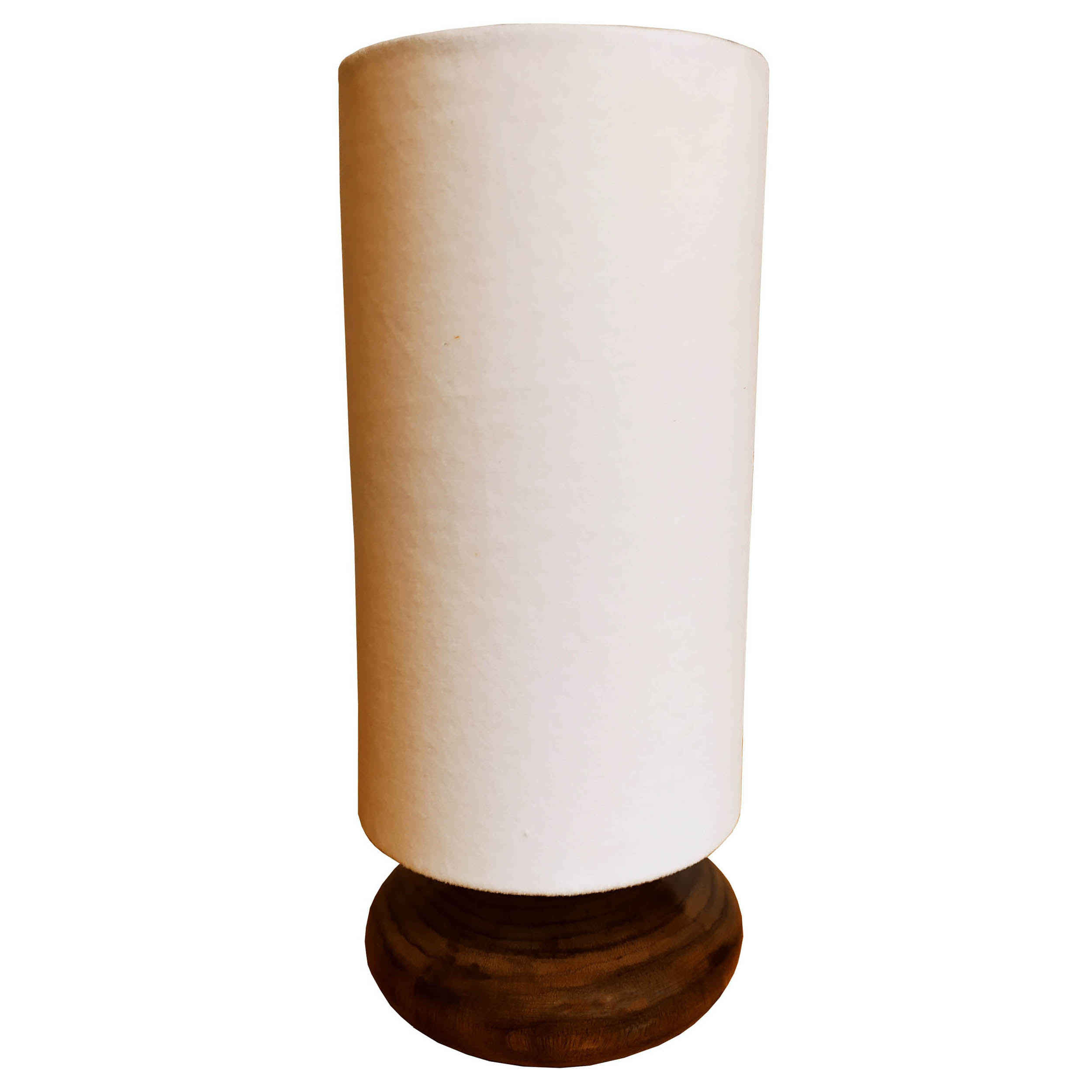 Minimalistische Holz-Tischlampe & Nachttischlampe Handgefertigt mit Weißem Schirm Isan