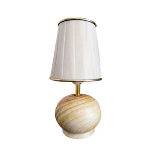 Akzent Holz-Tischlampe Handgefertigt Weiß Karnia