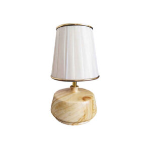 Akzent Holz-Tischlampe Handgefertigt Weiß Liana