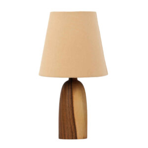 Akzent Holz-Tischlampe Handgefertigt Creme Mana