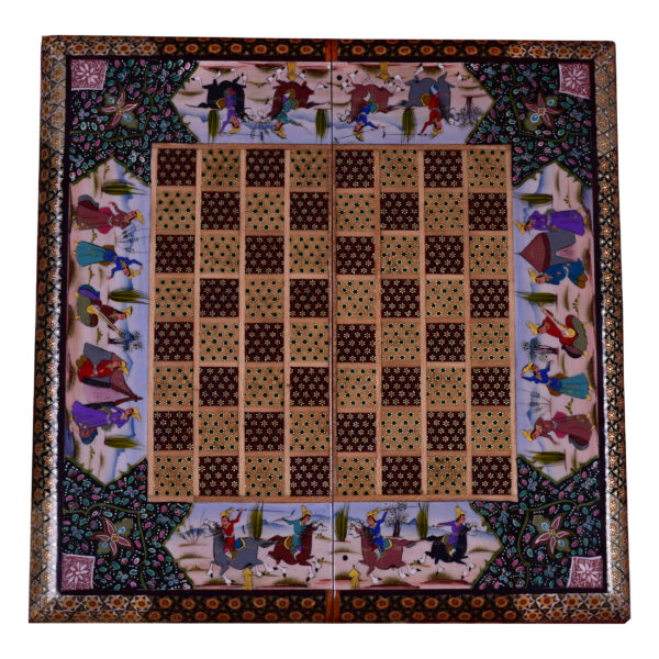 Persisches Khatamkari-Schachbrett Modell Majlesi